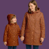 Printed Waterproof Fabric FAUVE Brown / Violet